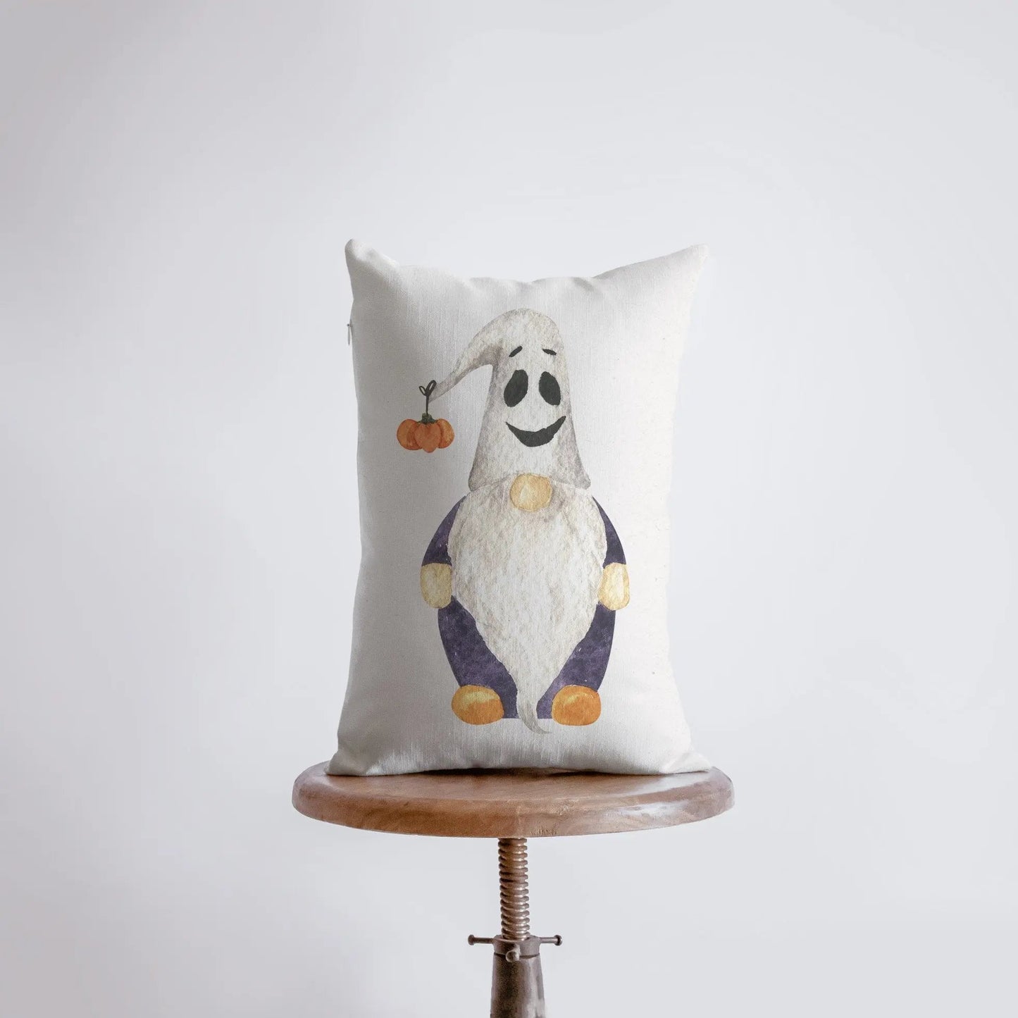 Halloween Gnome Ghost Hat Throw Pillow