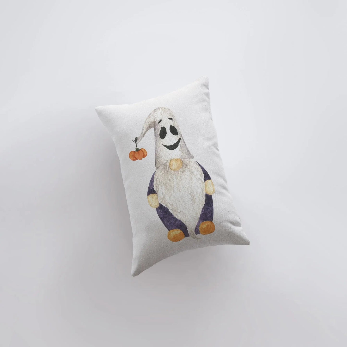 Halloween Gnome Ghost Hat Throw Pillow