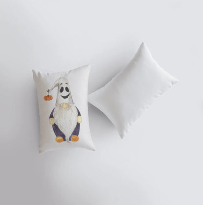 Halloween Gnome Ghost Hat Throw Pillow