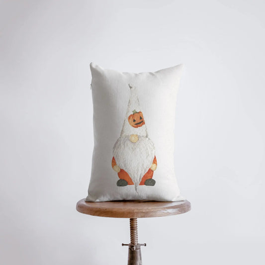 Halloween Gnome with Jack-o-Lantern Throw Pillow