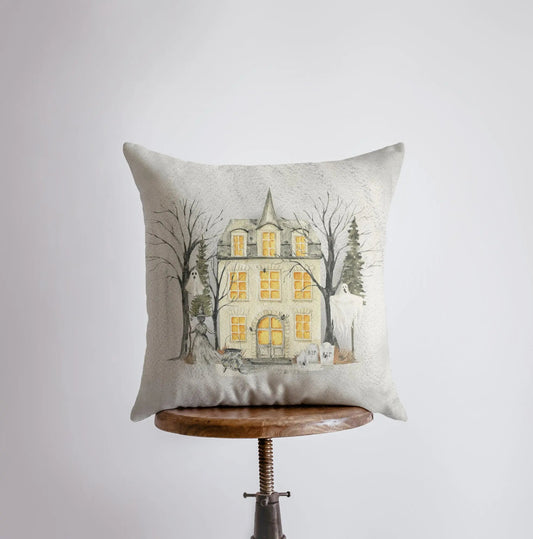 Halloween Spooky House Throw Pillow