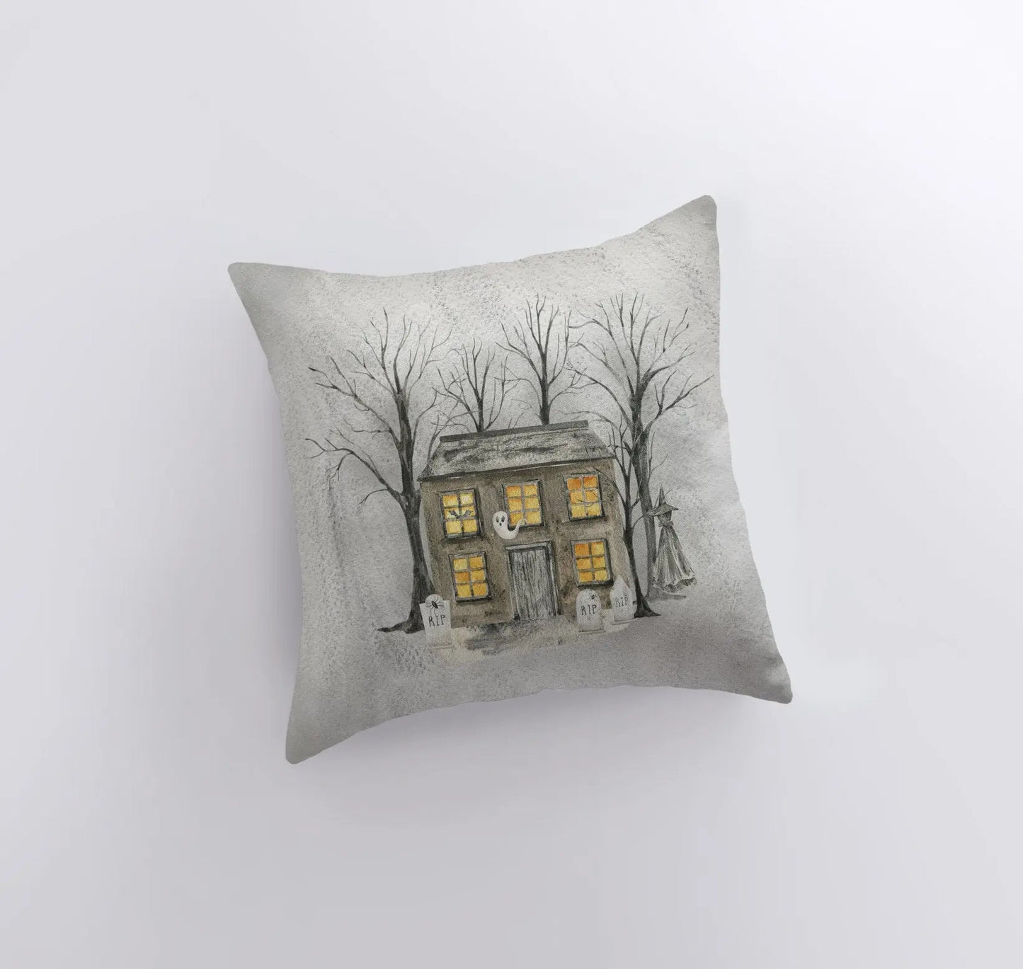 Halloween Spooky House Throw Pillow