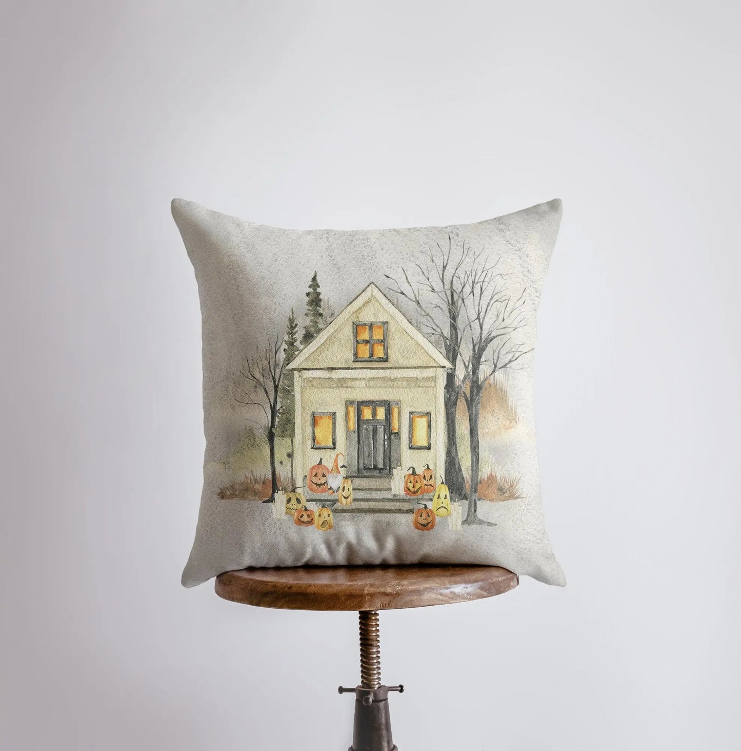 Halloween Spooky House Throw Pillow