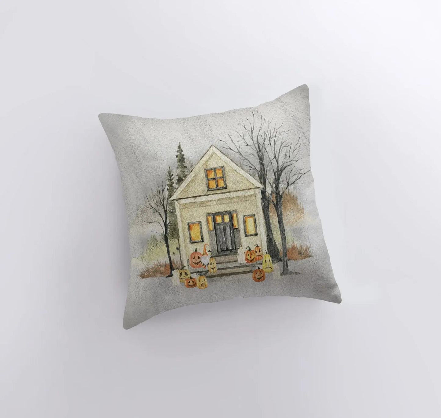 Halloween Spooky House Throw Pillow