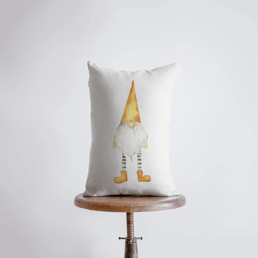 Halloween Tall Gnome with Orange Hat Throw Pillow