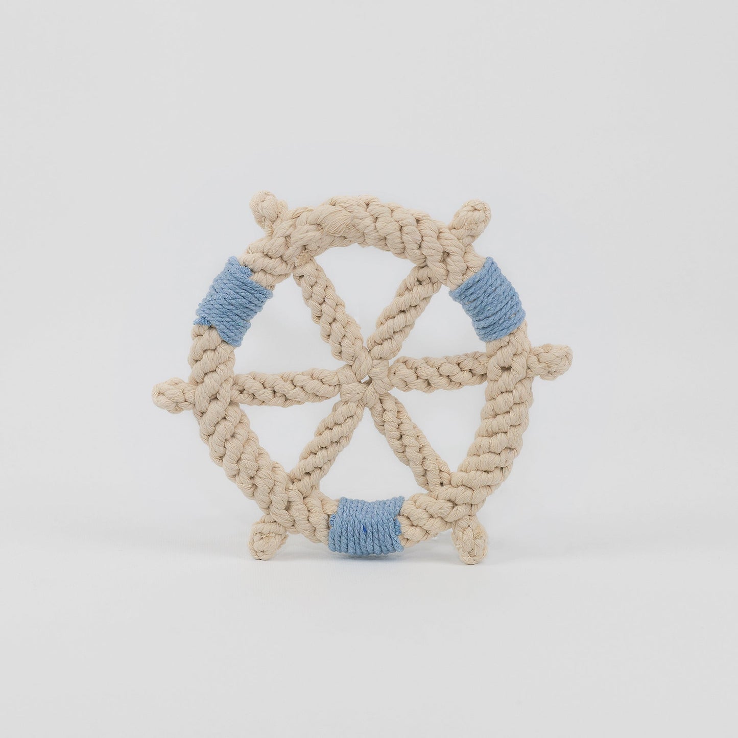 Colorful Steering Wheel Series Cotton Rope Woven Pet Toy - Front View. Durable and fun, perfect for chewing and playing. 