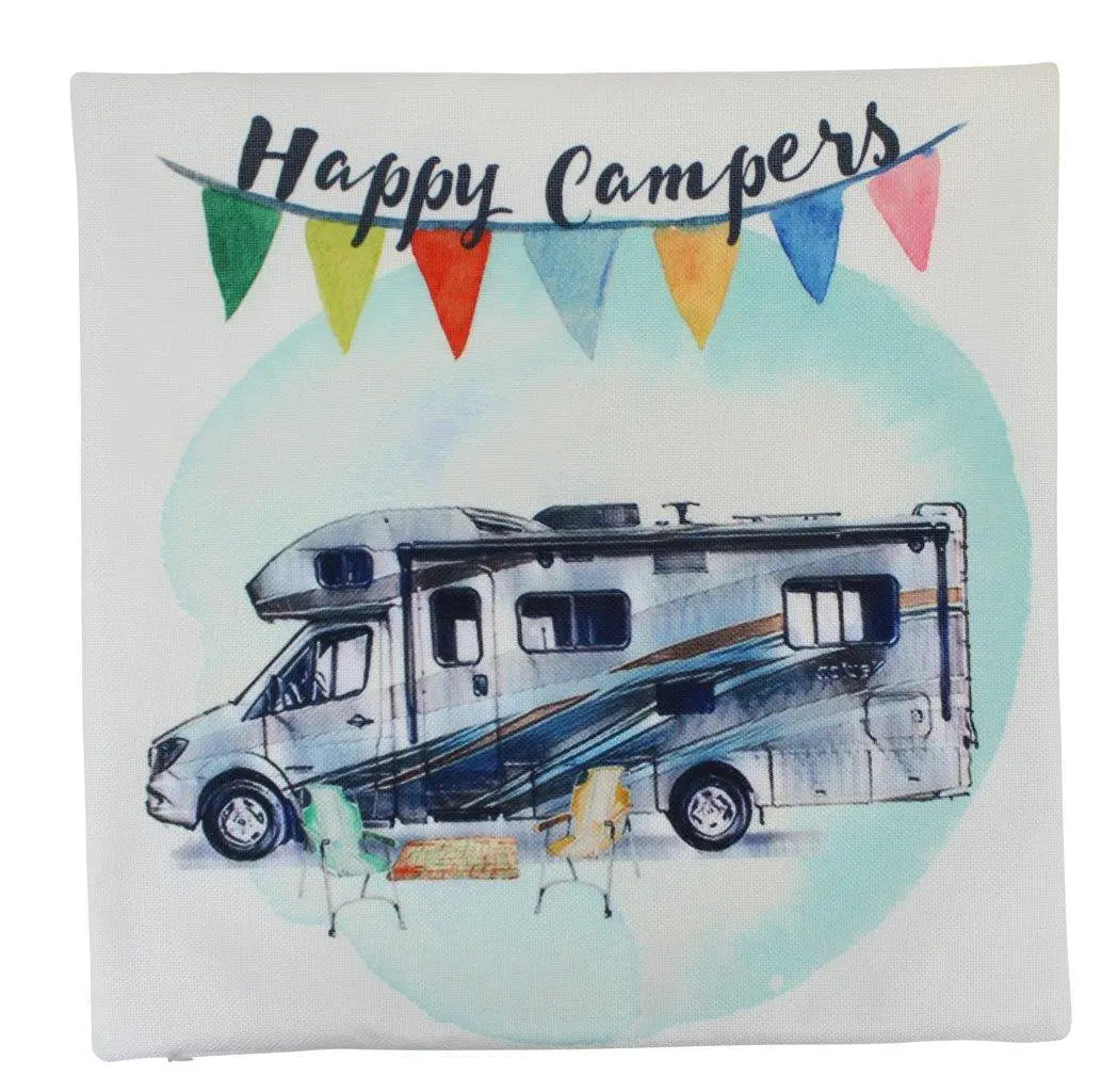 Happy Camper Throw Pillow