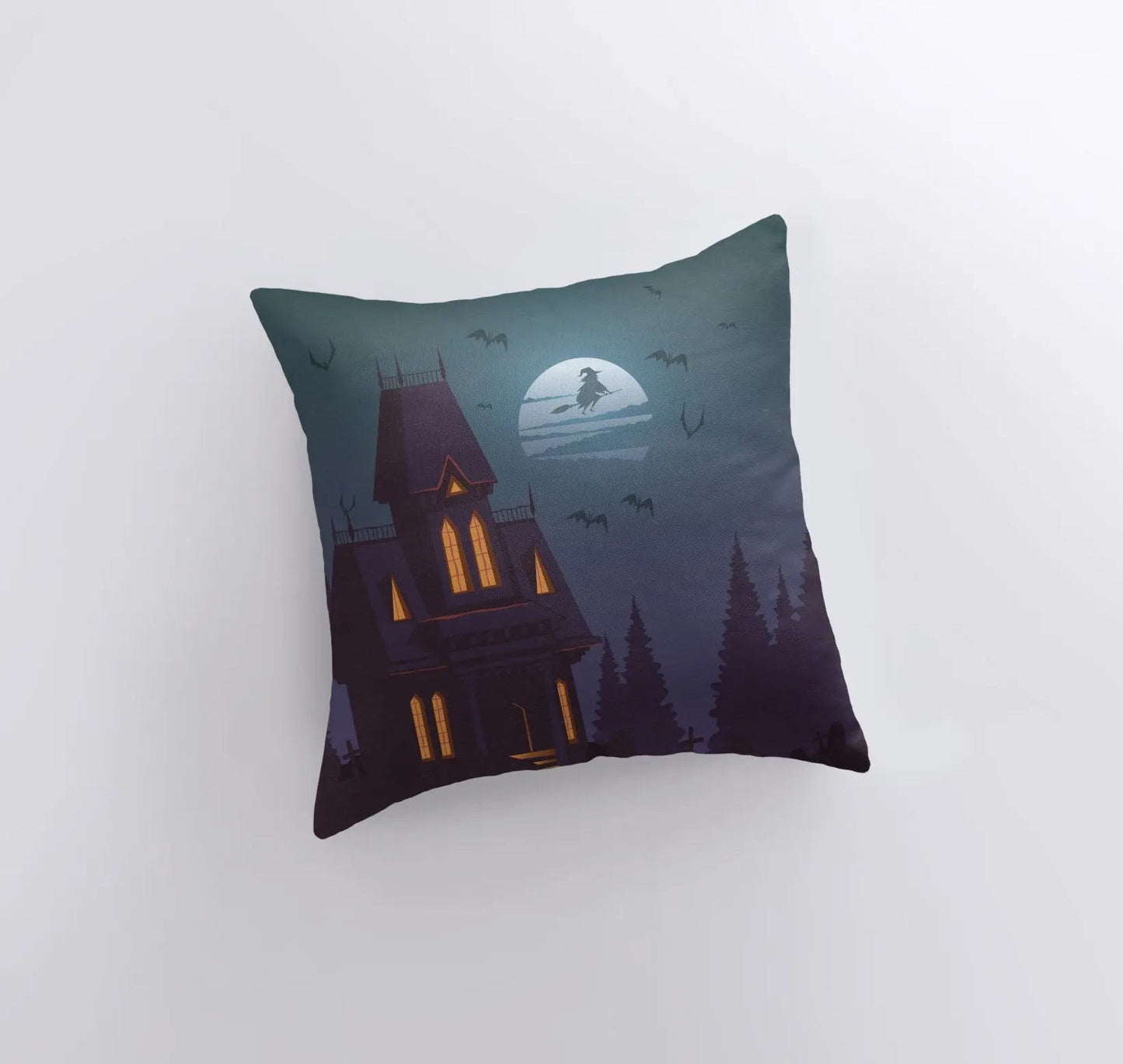 Haunted House Throw Pillow