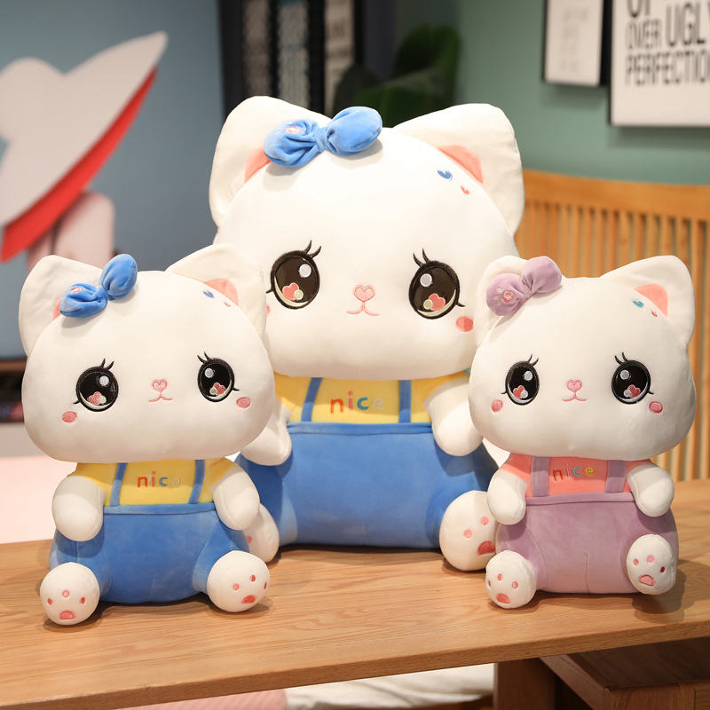 Cute Cartoon Cat Plush Pillow by Plushy Planet