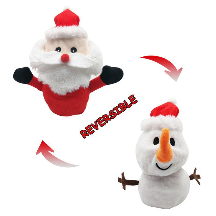 Reversible Santa Claus Plush Toys: Festive Christmas Snowman Flip! by Plushy Planet