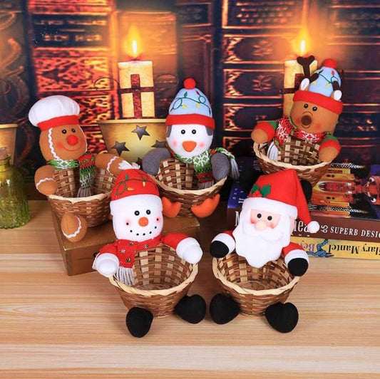 Bamboo Candy Basket: Festive Mini Table Decor by Plushy Planet