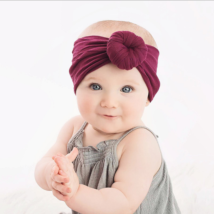 Soft stretchy ball baby turban by Plushy Planet