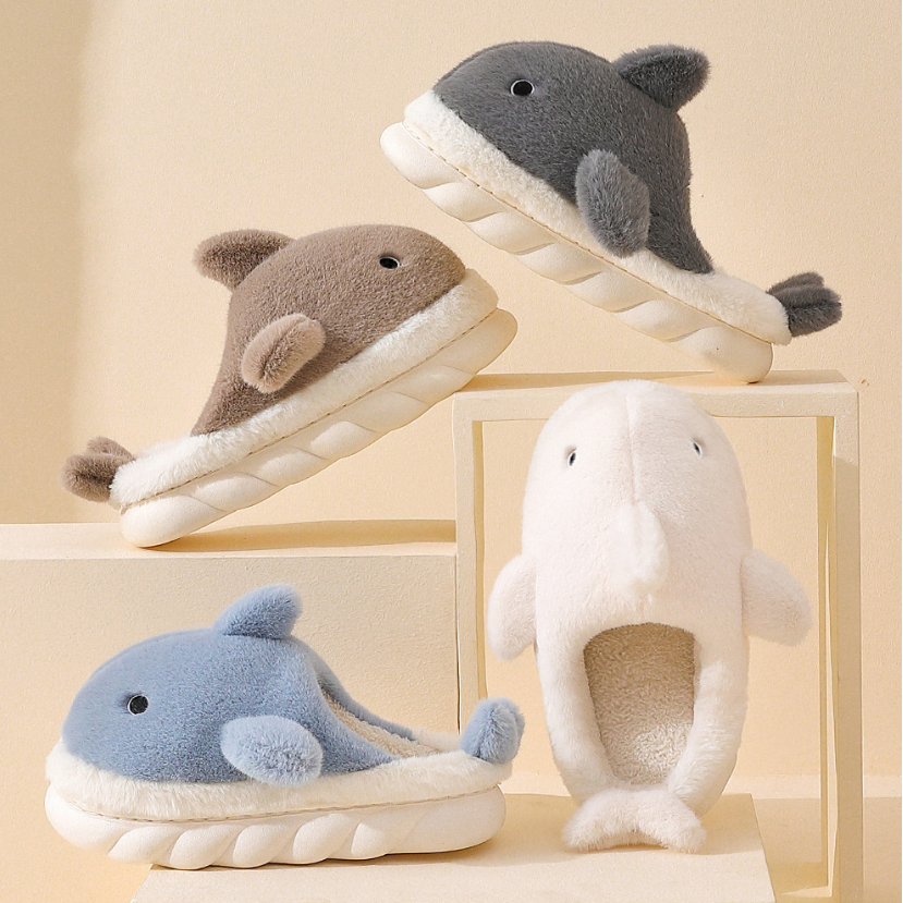 Eleanor - Cozy Cartoon Shark Slippers by Plushy Planet