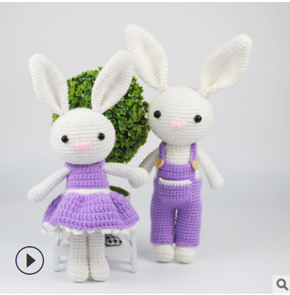 Whimsical Handmade Rabbit Wool Toys by Plushy Planet