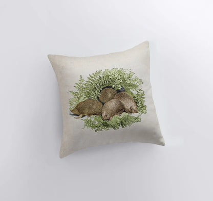 Hedgehogs Throw Pillow