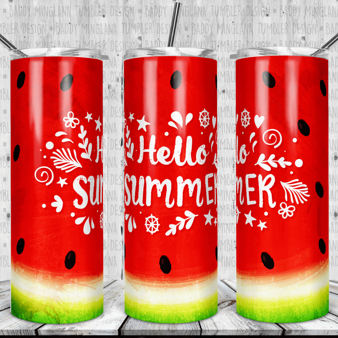 Hello Summer Watermelon Tumbler