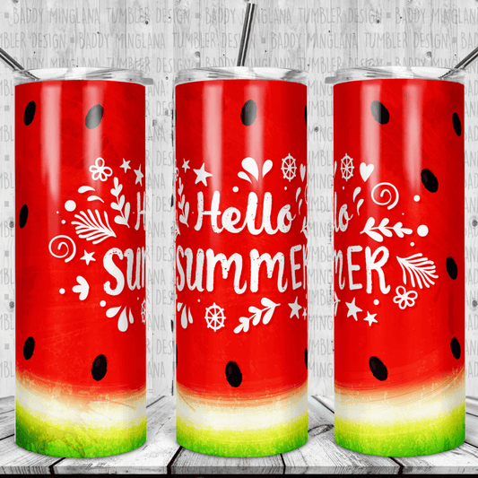 Hello Summer Watermelon Tumbler