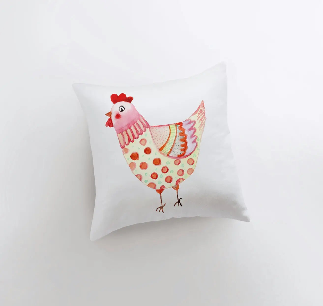 Hen Yellow Throw Pillow