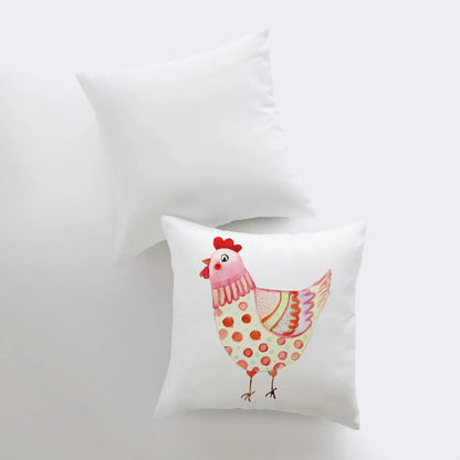 Hen Yellow Throw Pillow