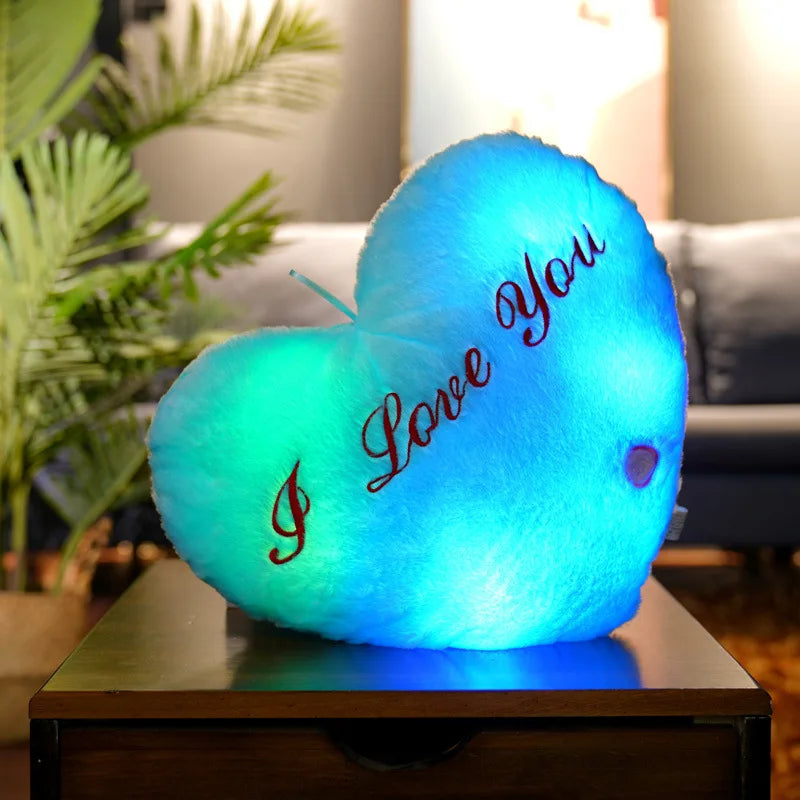 Glowing Heart-Shape Luminous Pillow: Valentine's Gift by Plushy Planet