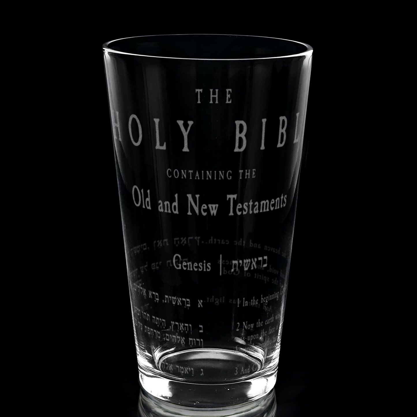HOLY BIBLE Pint Glass by Lumengrave