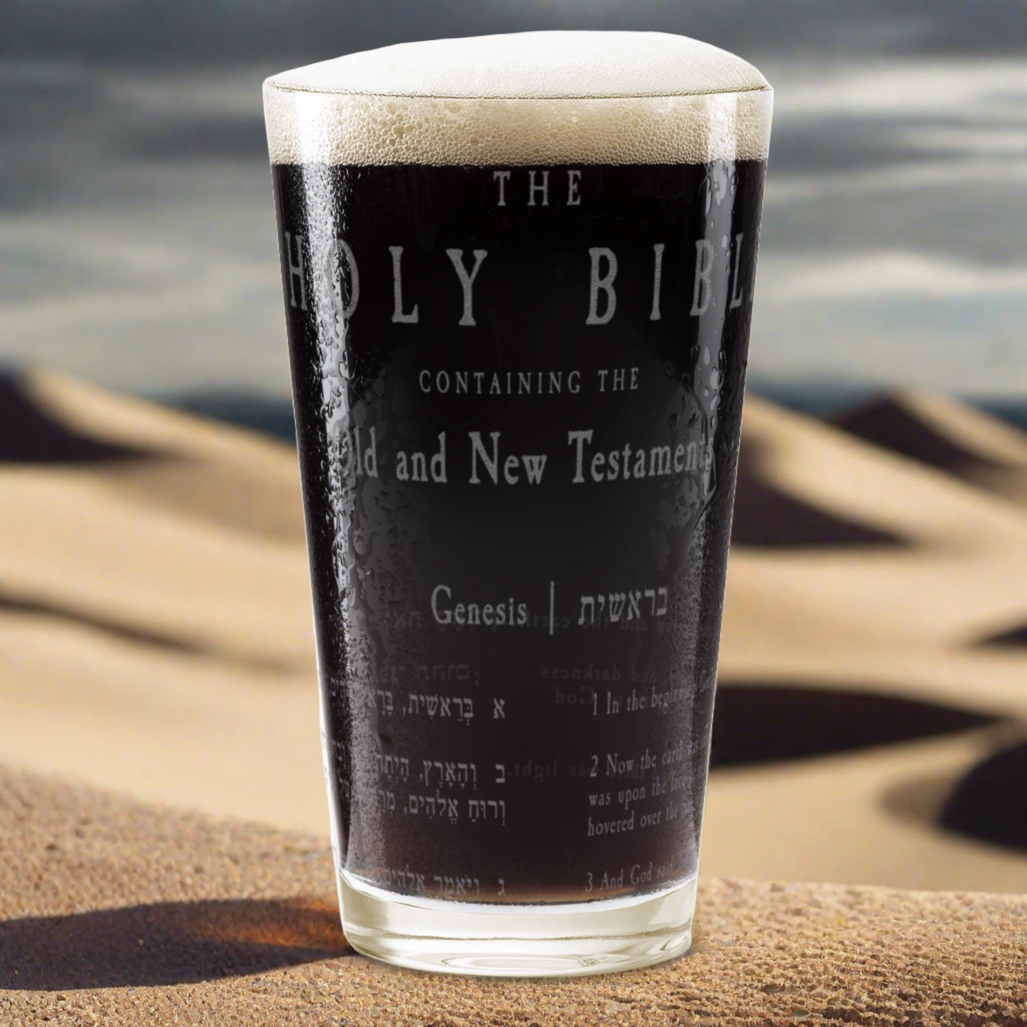 HOLY BIBLE Pint Glass by Lumengrave