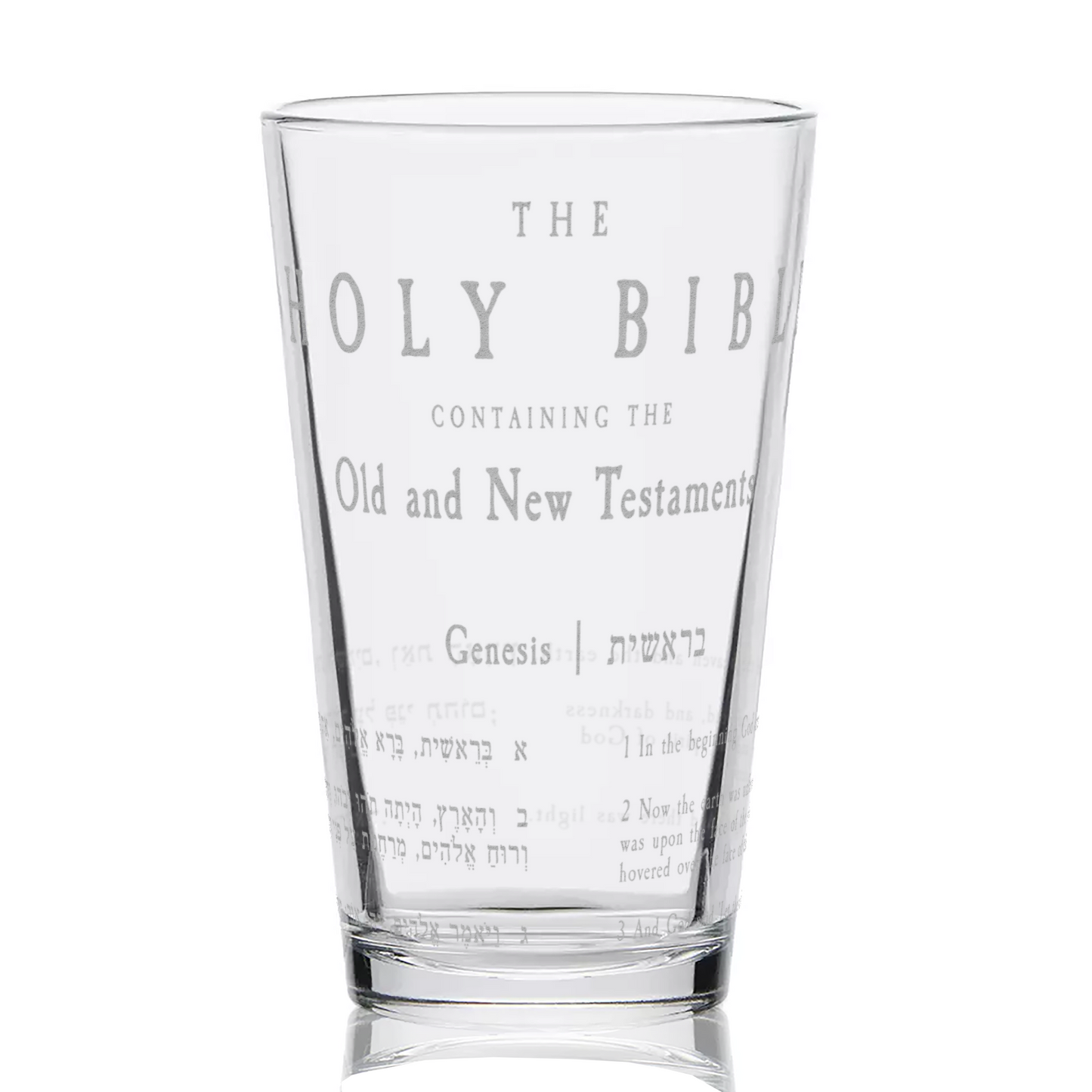 HOLY BIBLE Pint Glass by Lumengrave