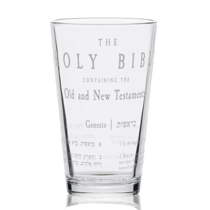HOLY BIBLE Pint Glass by Lumengrave