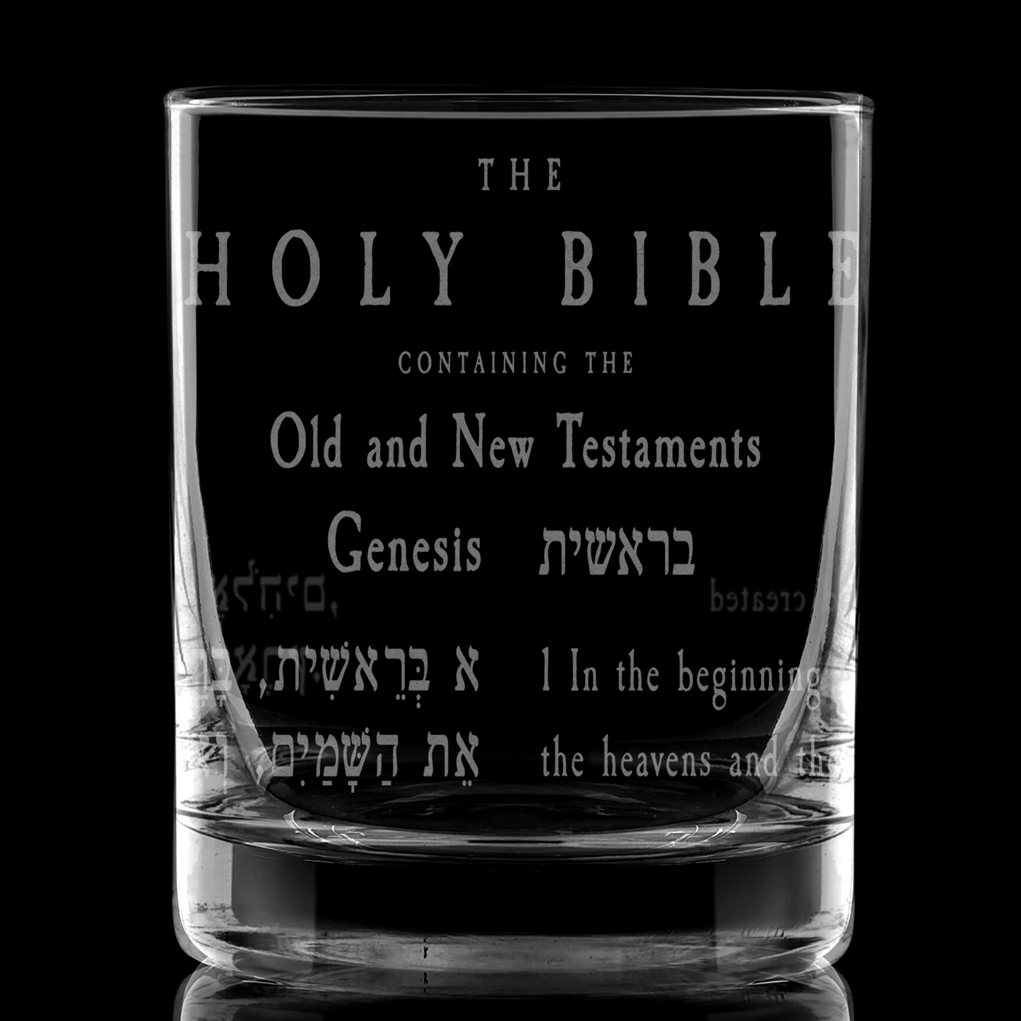 HOLY BIBLE Whiskey Glass by Lumengrave