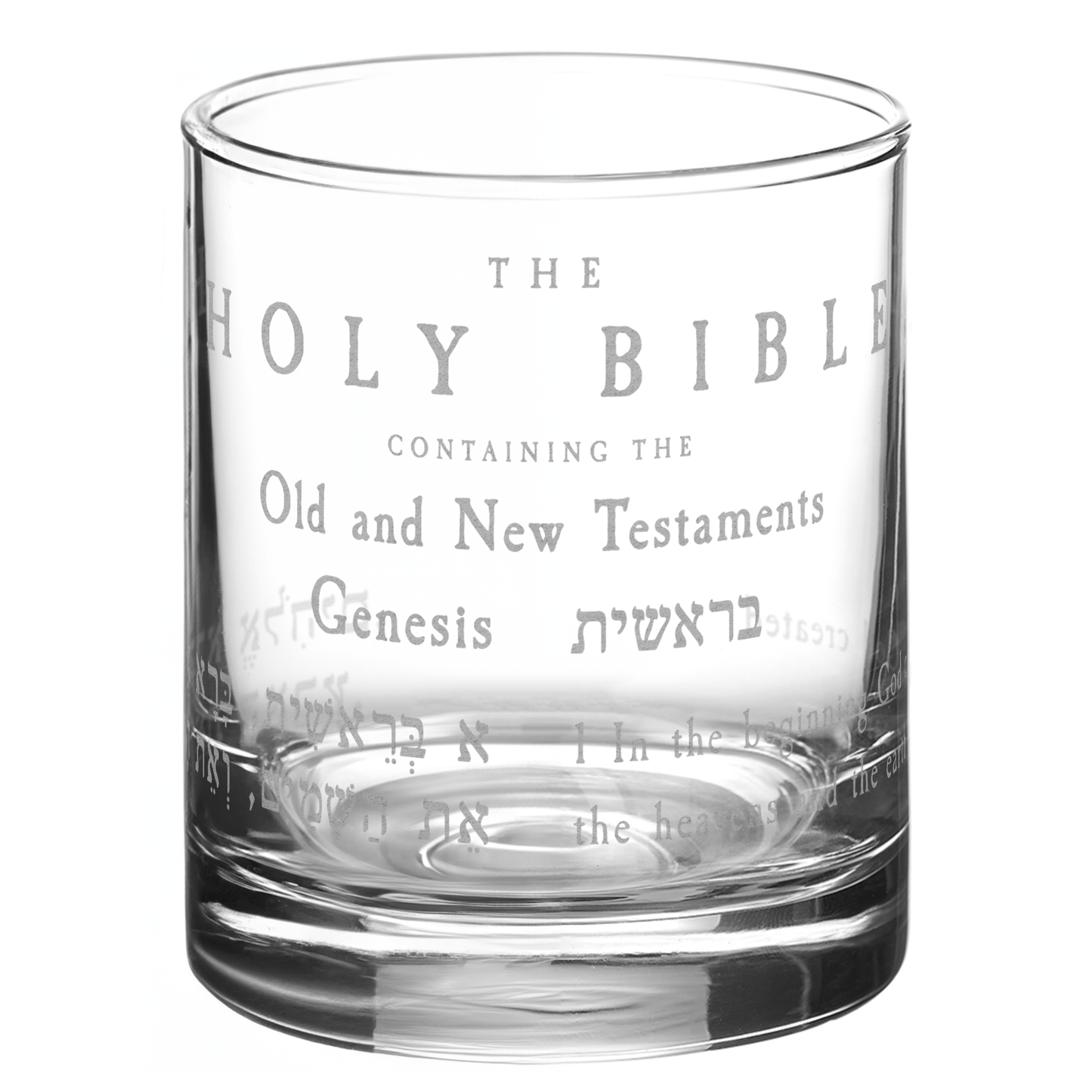 HOLY BIBLE Whiskey Glass by Lumengrave