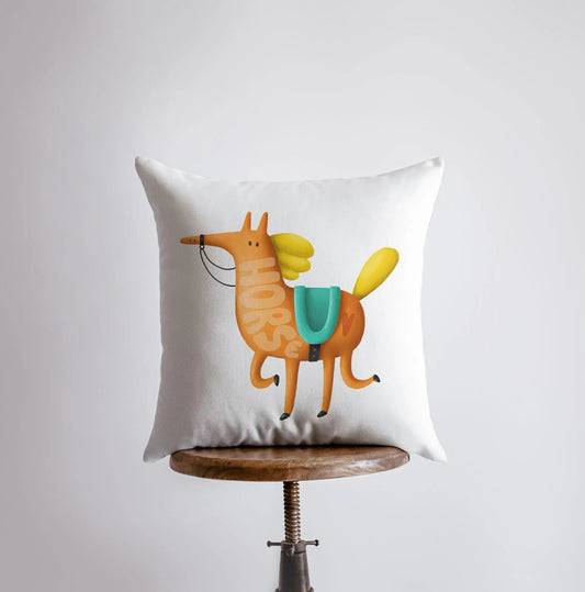 Horse Running Throw Pillow