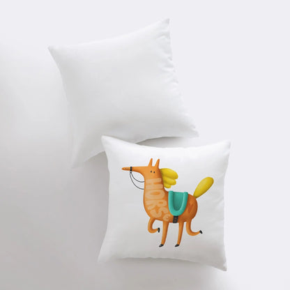 Horse Running Throw Pillow