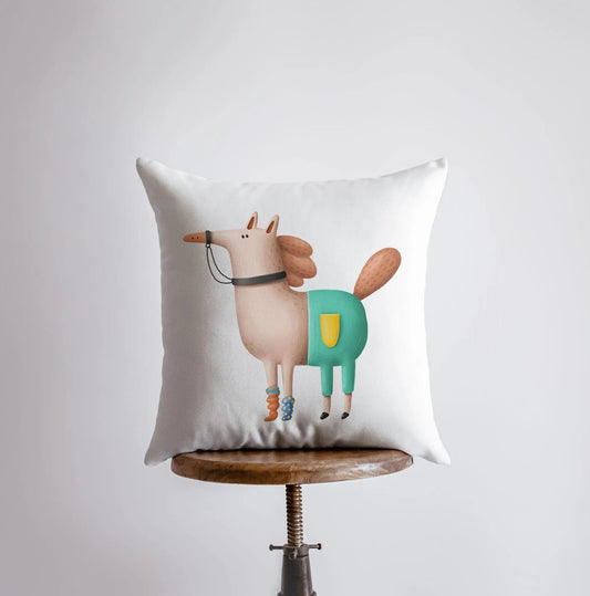 Horse Wearing Pants Throw Pillow