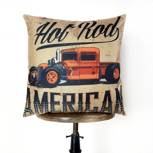 Hot Rod America Throw Pillow