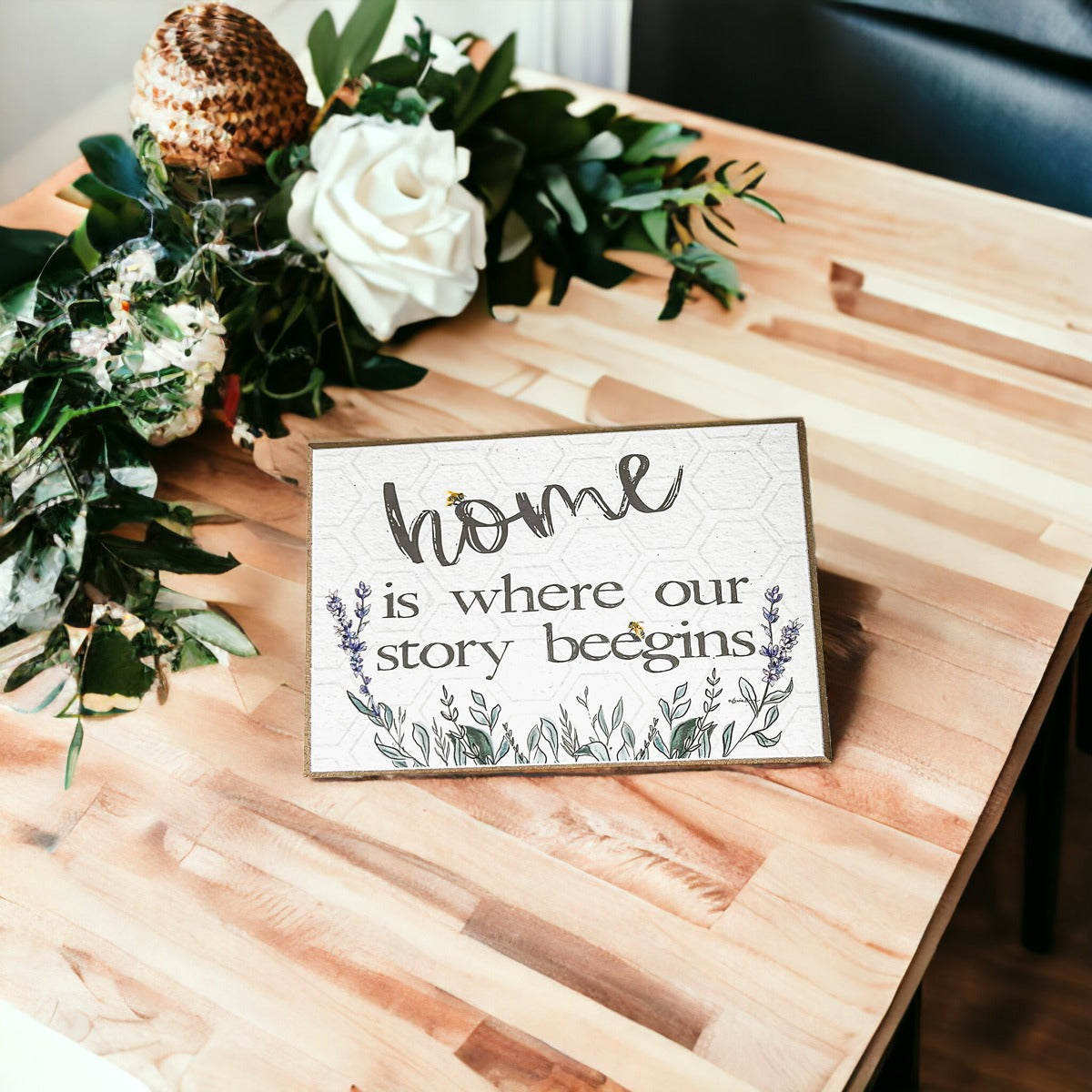 Home BEEgins Sign