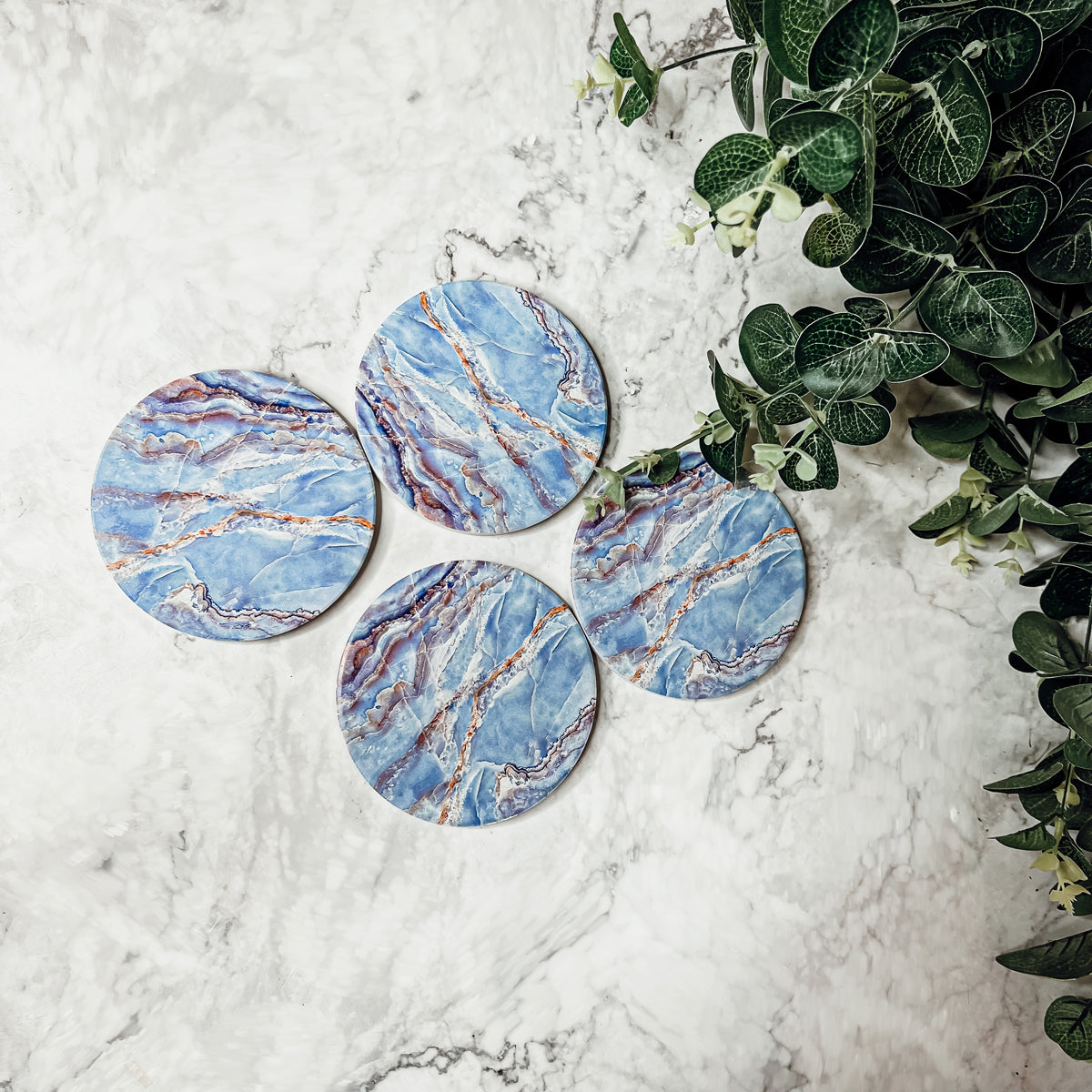 Marble Blue Coasters