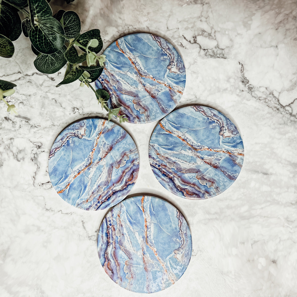 Marble Blue Coasters