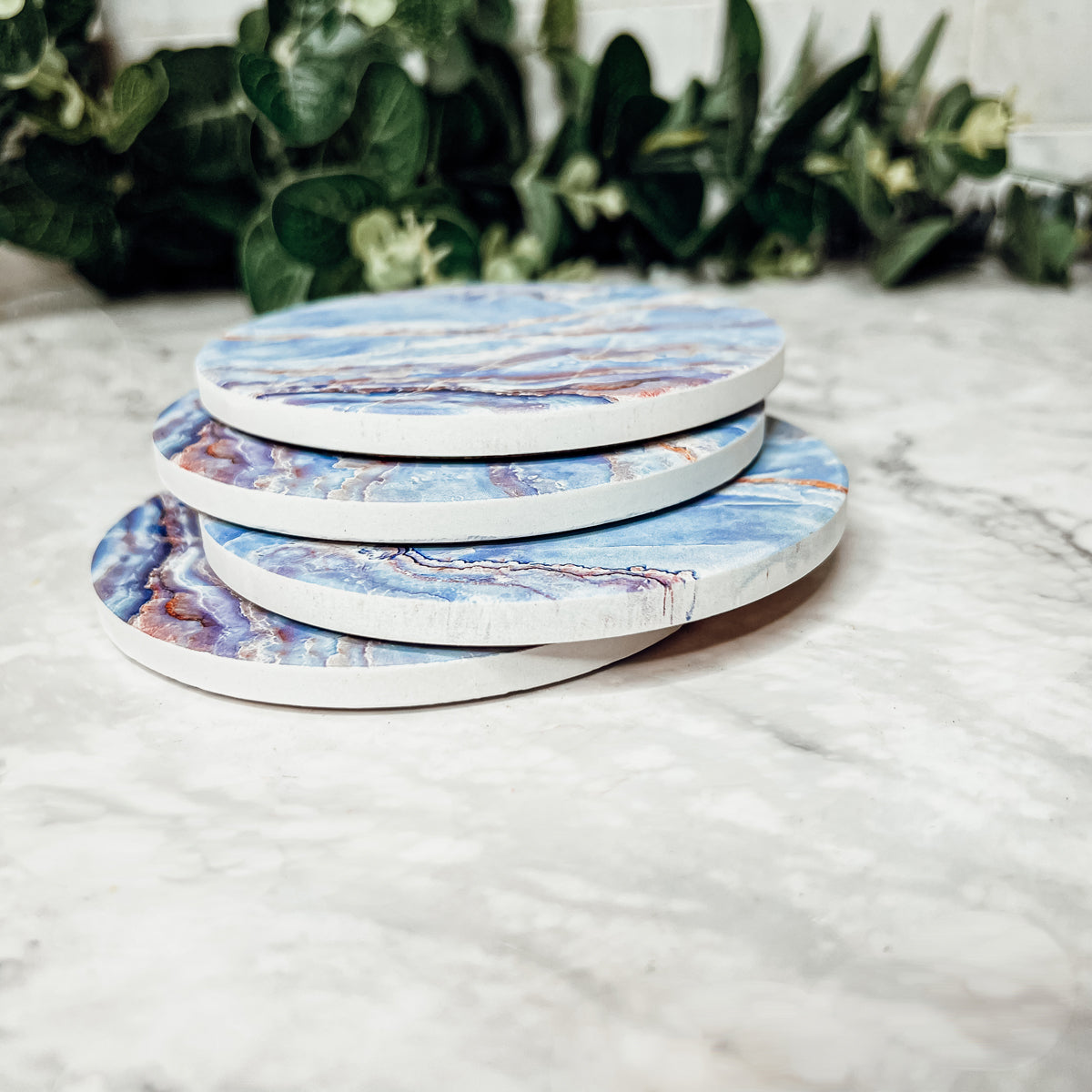 Marble Blue Coasters