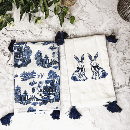 Chinoiserie Bunny Dish Towels