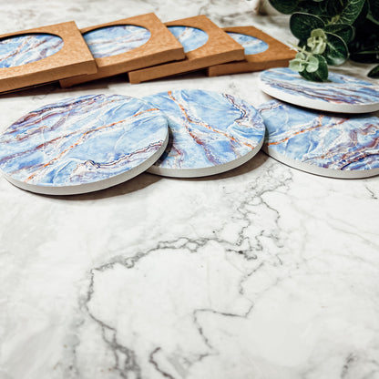 Marble Blue Coasters