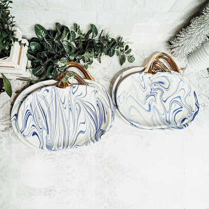 Marbled Blue Pumpkin Plate