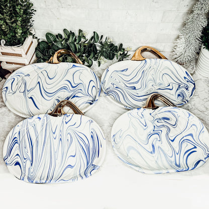 Marbled Blue Pumpkin Plate