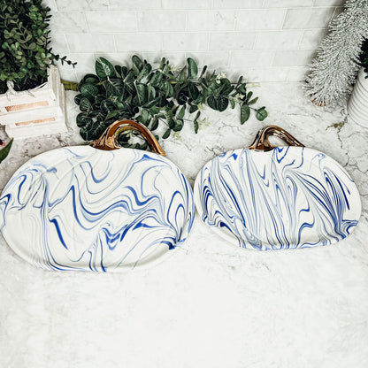 Marbled Blue Pumpkin Plate