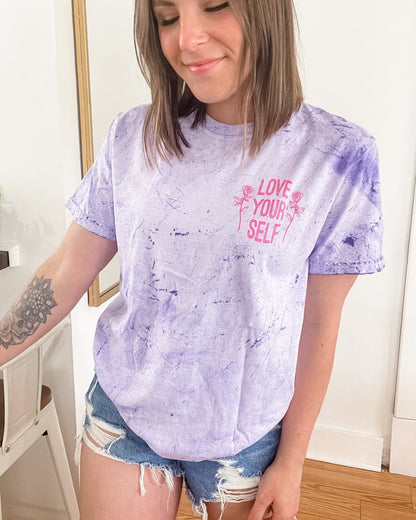 Love Yourself Amethyst Colorblast Tee