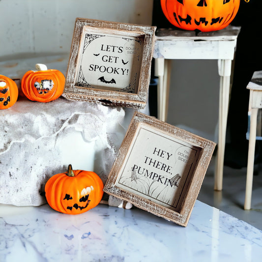 Pumpkin + Spooky Double-Sided Sign