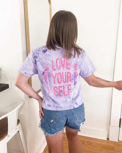 Love Yourself Amethyst Colorblast Tee