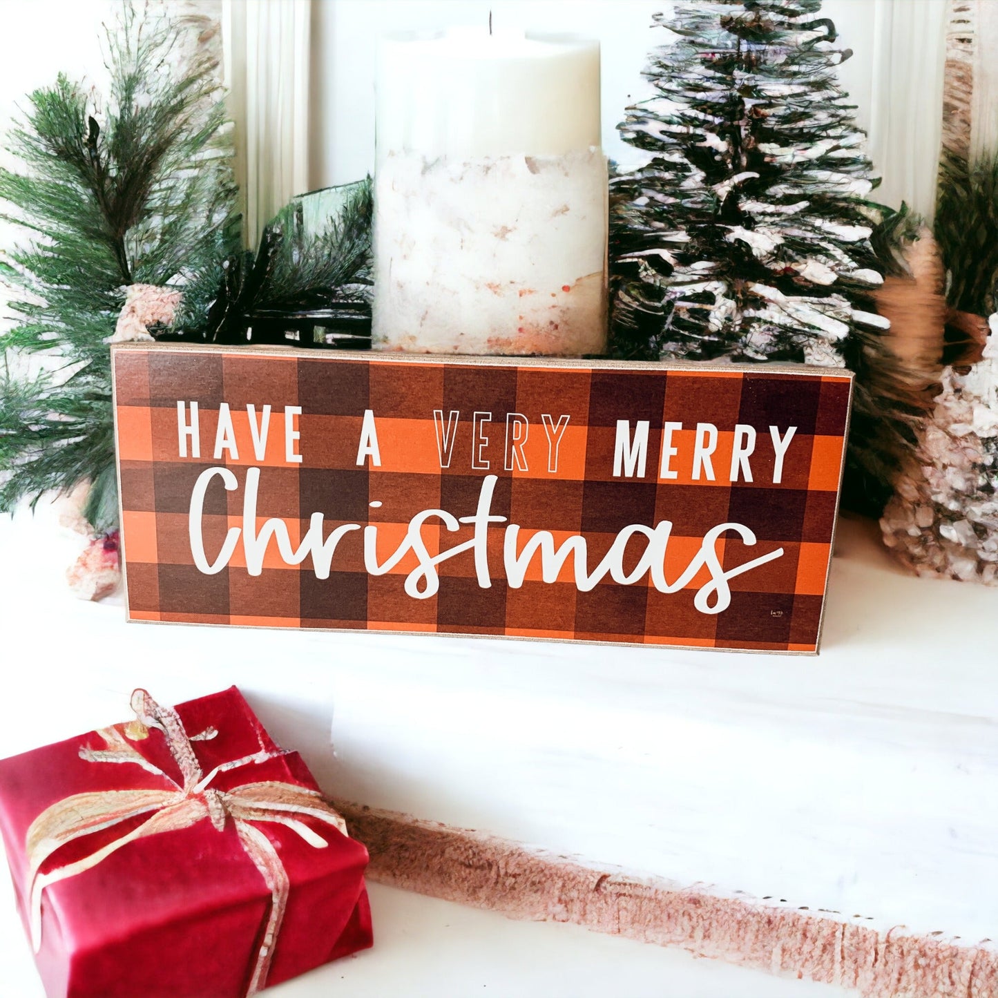 Red Buffalo Christmas Sign