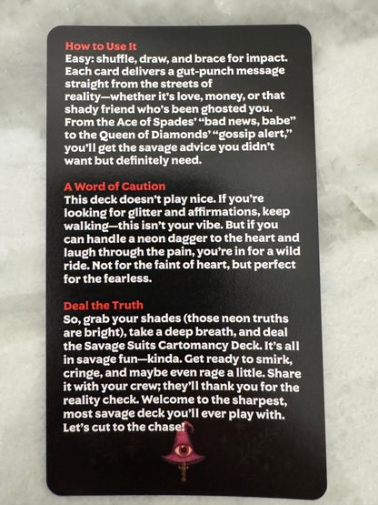 Savage Suits Cartomancy Deck Cards for Truth Seekers