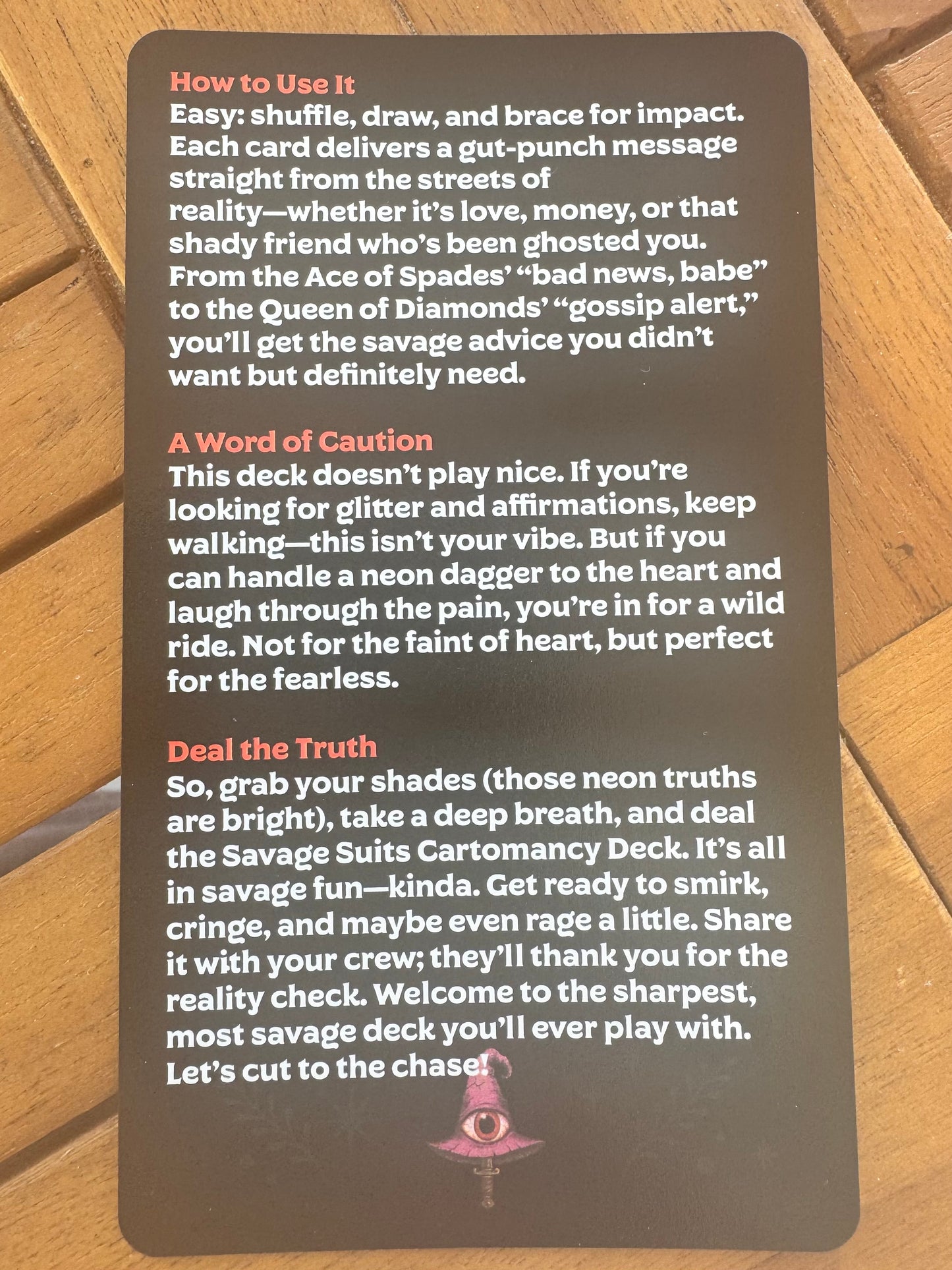 Savage Suits & Twisted Truths Cartomancy Deck Duo for Truth Seekers