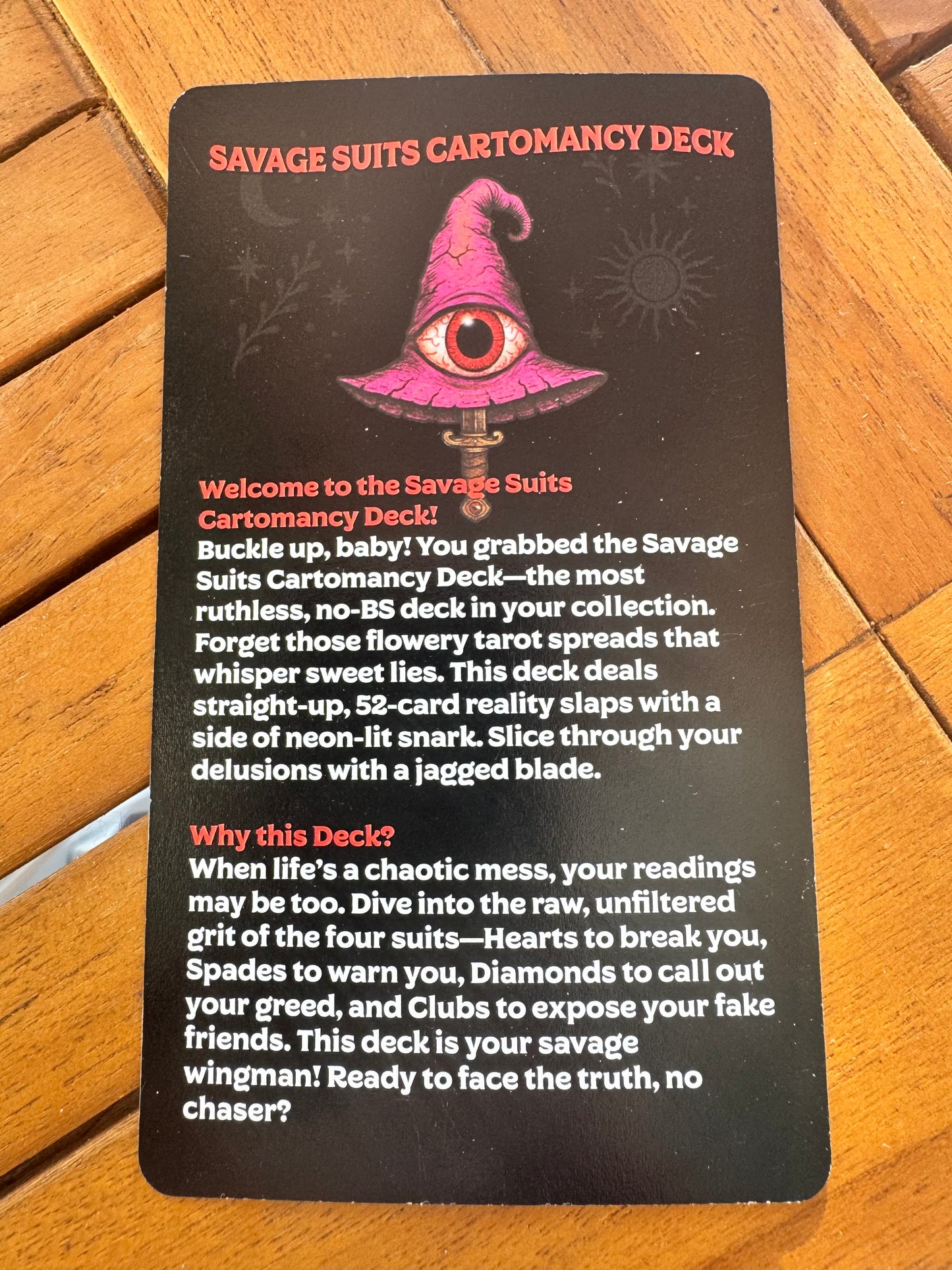Savage Suits Cartomancy Deck Cards for Truth Seekers